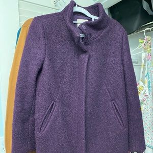 Loft Boucle Funnel Neck Wool Blend Coat